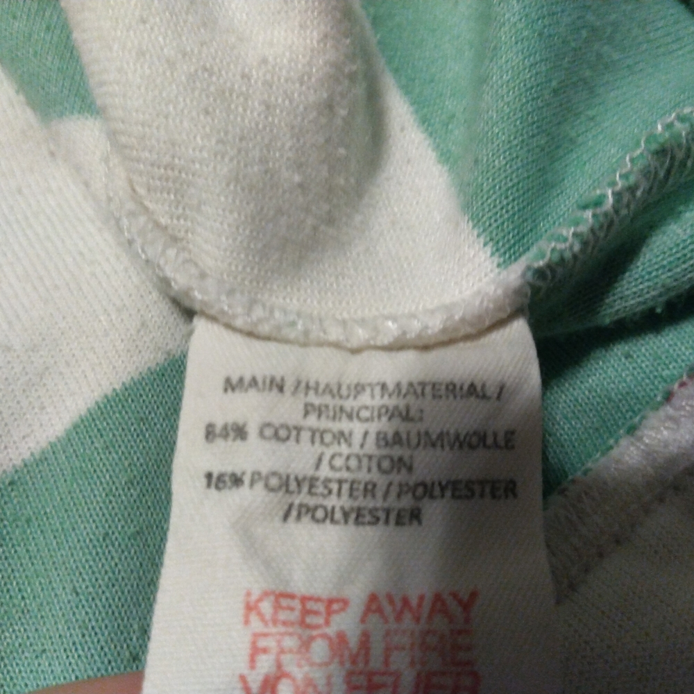 Mini Boden Green and White Striped Swim Coverup with Pink Trim - Picture 7 of 8